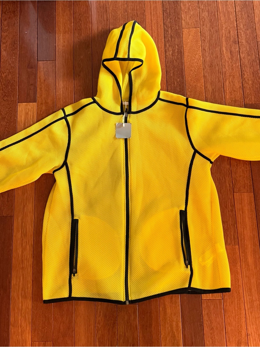 Zara Sport - Yellow Hooded Zip-Up Jacket with Black Trim NEW with tags - Size S